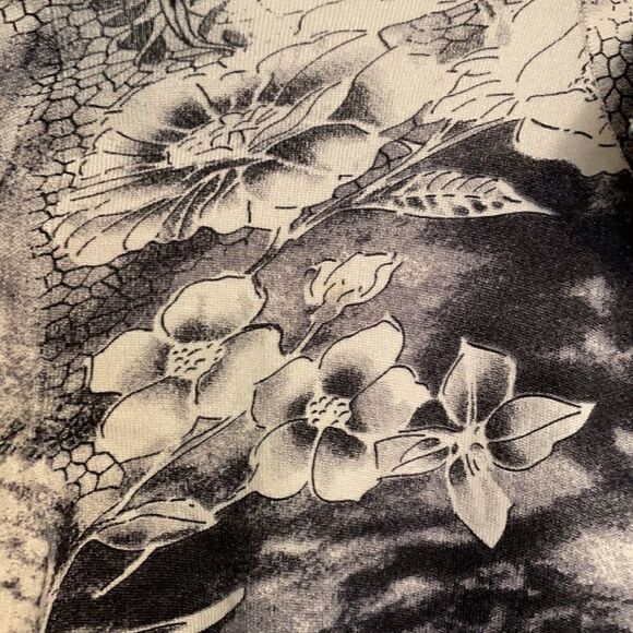 UBU zip front fine knit Monte Carlo print  cardigan size PL - Picture 9 of 10